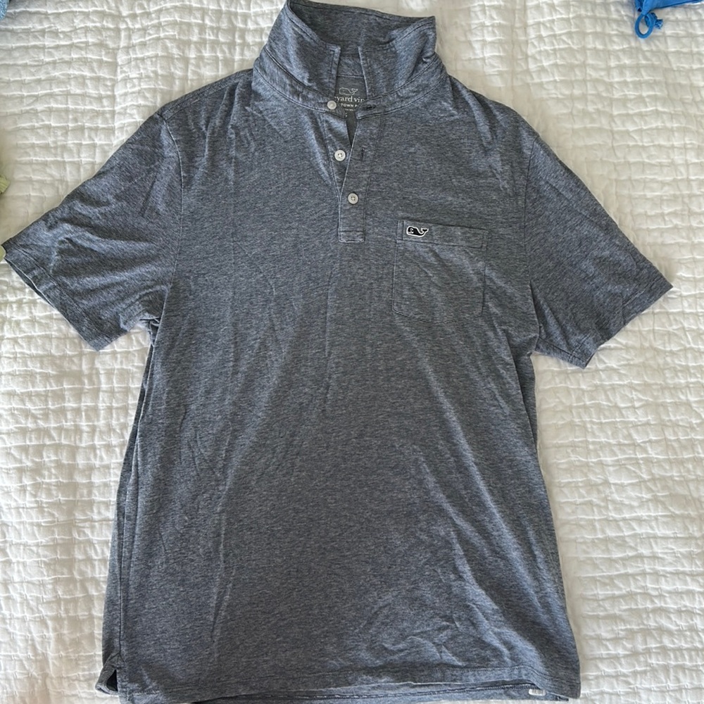 Vineyard Vines Edgartown Polo in blue/grey